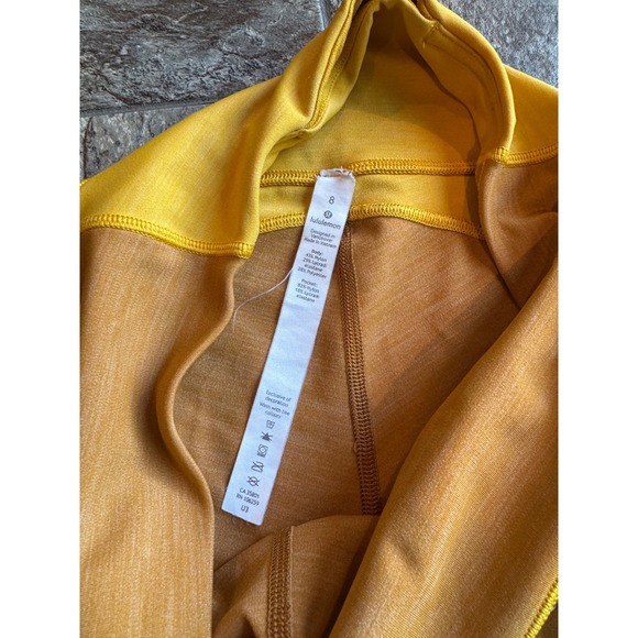 Lululemon Early Extension High-Rise Tight Heathered Fools Gold Pockets Sz 8 EUC - Picture 4 of 5